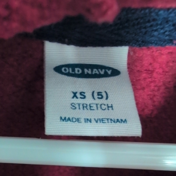 Old Navy Maroon Hoodie with Multicolor Sleeve Design - Picture 4 of 6